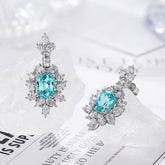 Boucle d'oreille en argent sterling 925 Paraiba créée par Etoilelier Lab, goutte soleil en aluminium Yttrium bleu